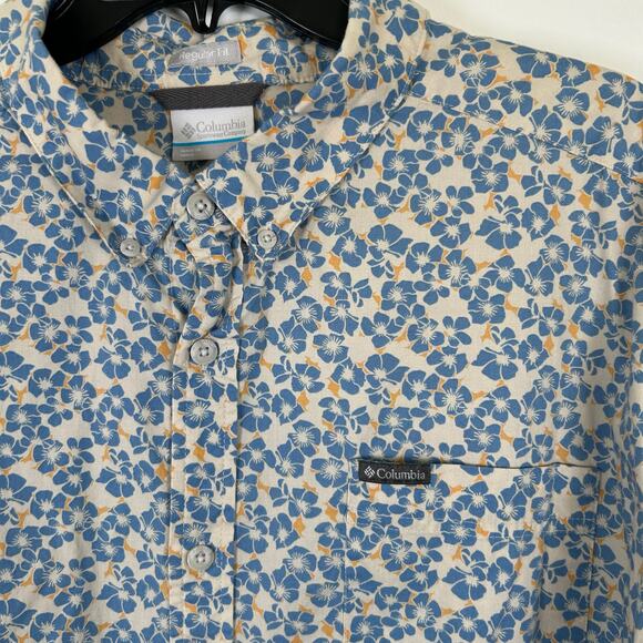 Columbia Rapid Rivers Printed Short Sleeve Button-Up, Sz XL - Picture 1 of 8